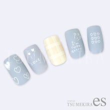 Load image into Gallery viewer, TSUMEKIRA 【ES】HAND DRAWN HEARTS WHITE | ES-THE-001