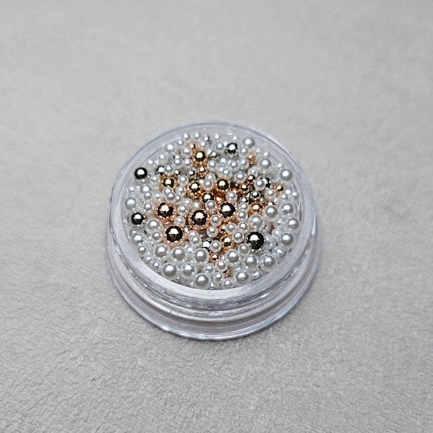 ROSE GOLD/GOLD/SILVER/PEARL BALL BEADS ASSORTED SIZES