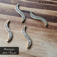 Load image into Gallery viewer, GOLD S-WAVE CRYSTAL CHARM R001340