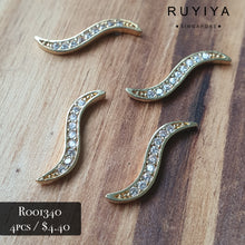Load image into Gallery viewer, GOLD S-WAVE CRYSTAL CHARM R001340