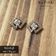 Load image into Gallery viewer, GOLD DIAMOND DOUBLE FRAME CRYSTAL CHARM R001646