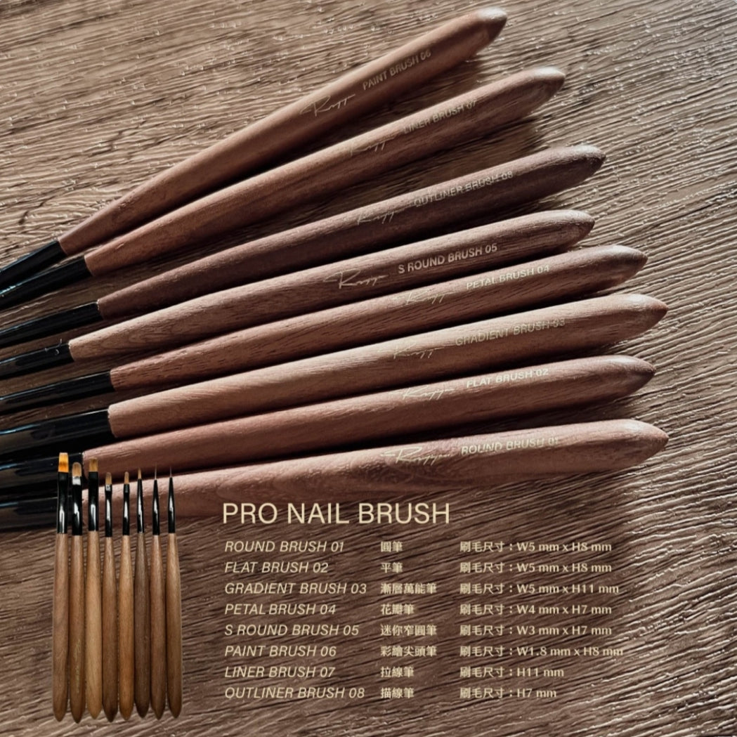 RUYIYA PRO NAIL BRUSH - WALNUT SERIES