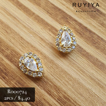 Load image into Gallery viewer, GOLD SMALL TEAR DROP CRYSTAL CHARM R000724