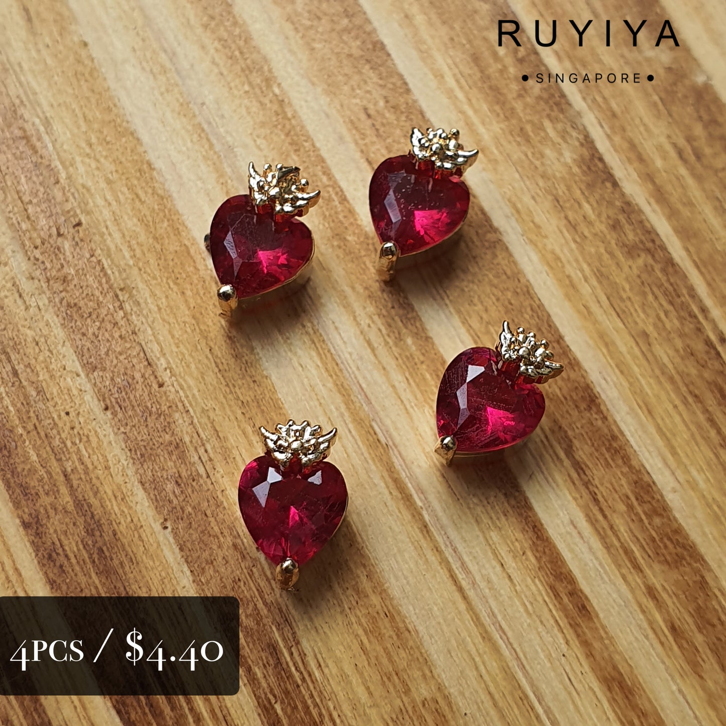 GOLD MAIDEN'S HEART CRYSTAL CHARM R001972