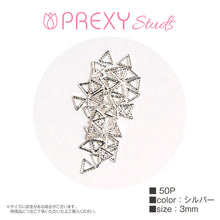 Load image into Gallery viewer, PREXY STUDS DESIGN FRAME TRIANGLE SILVER