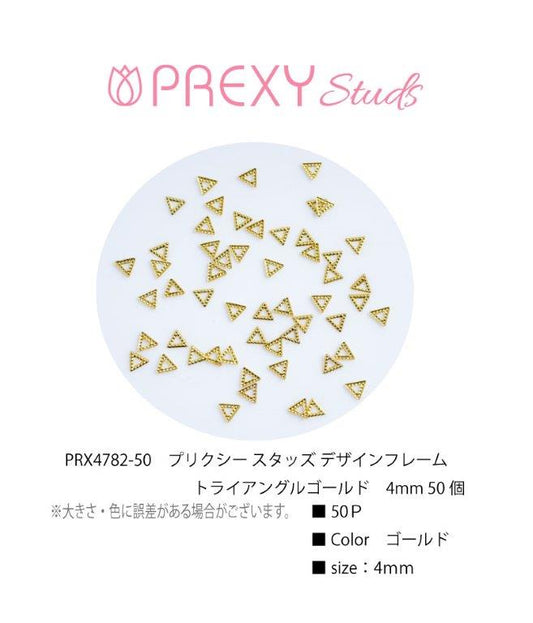 PREXY STUDS DESIGN FRAME TRIANGLE GOLD
