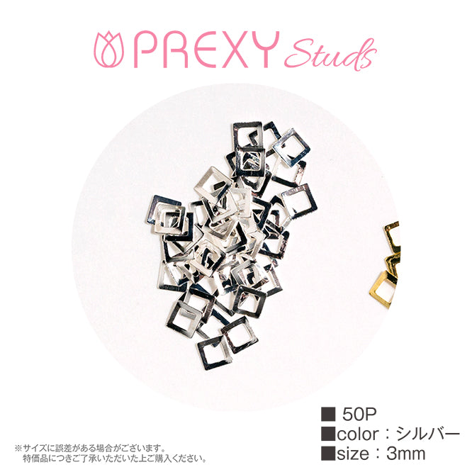 PREXY STUDS SQUARE FRAME SILVER PRX4835