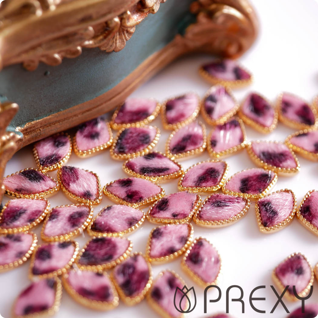 LEOPARD FUR STONE FAN PINK SPRX6490