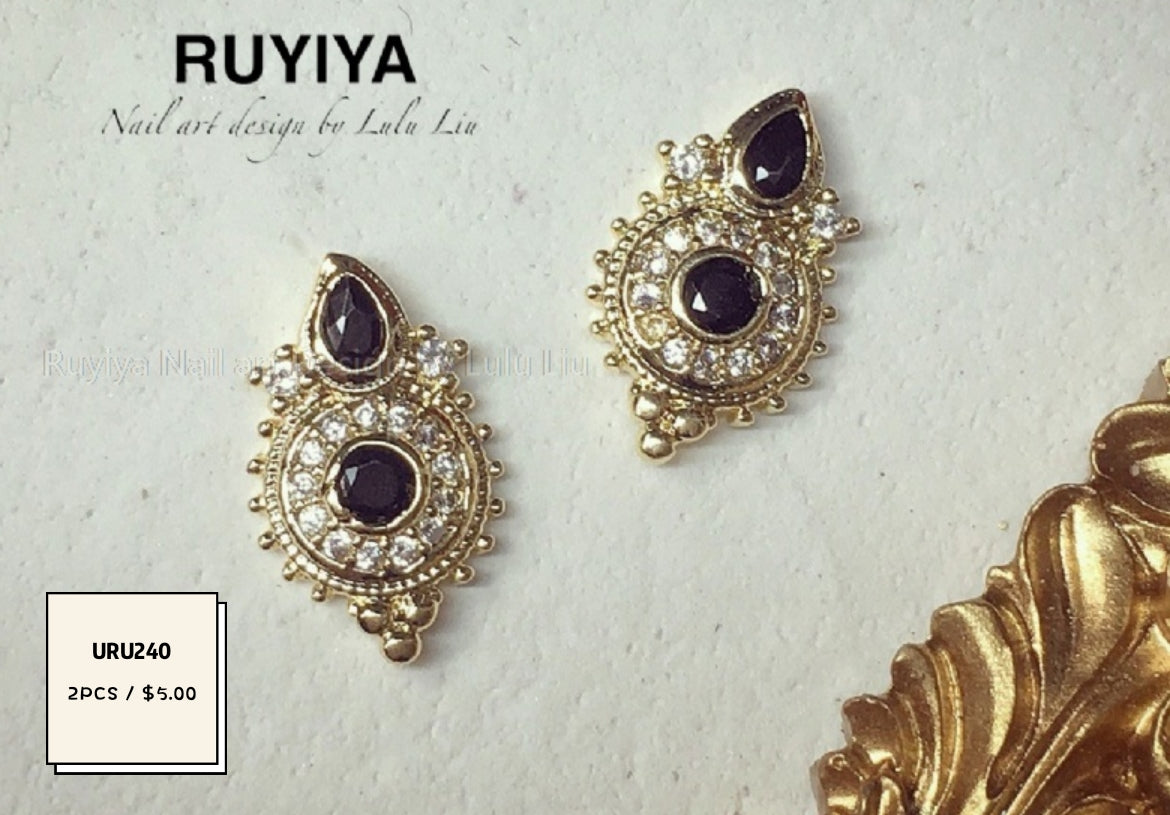 GOLD BRIGHT BLACK CRYSTAL POINTER DISC URU240