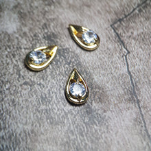 Load image into Gallery viewer, GOLD TEARDROP CRYSTAL CHARM URU232