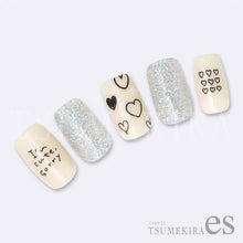 Load image into Gallery viewer, TSUMEKIRA 【ES】HAND DRAWN HEARTS BLACK | ES-THE-002
