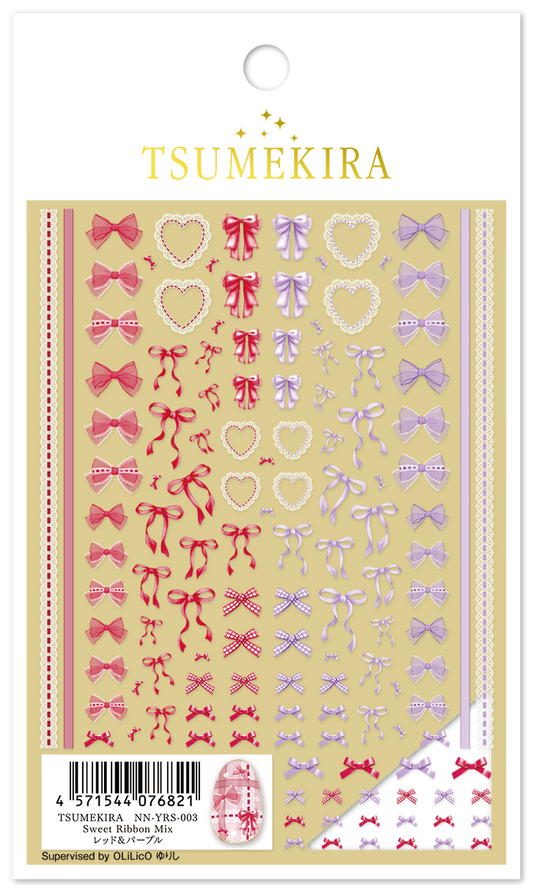 TSUMEKIRA SWEET RIBBON MIX (RED & PURPLE) | NN-YRS-003