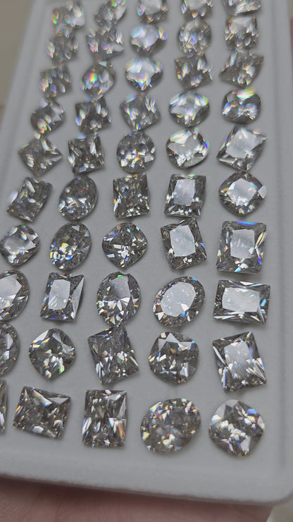 DAZZLING SHINE! CUBIC ZIRCONIA ASSORTED FANCY SHAPE CHATONS