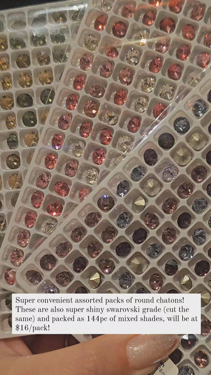 DAZZLING SHINE! ASSORTED 6MM CRYSTAL CHATONS (SWAROVSKI GRADE)