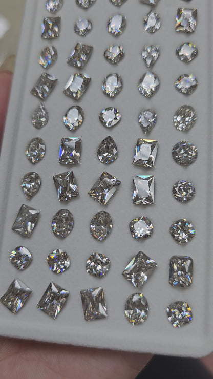 DAZZLING SHINE! CUBIC ZIRCONIA ASSORTED FANCY SHAPE CHATONS