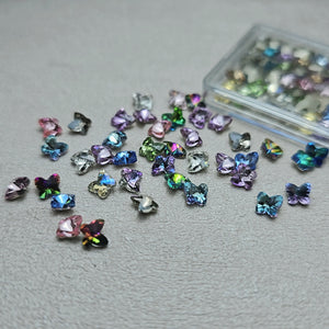 SPARKLY BUTTERFLY CHATONS 6MM ASSORTED COLOURS
