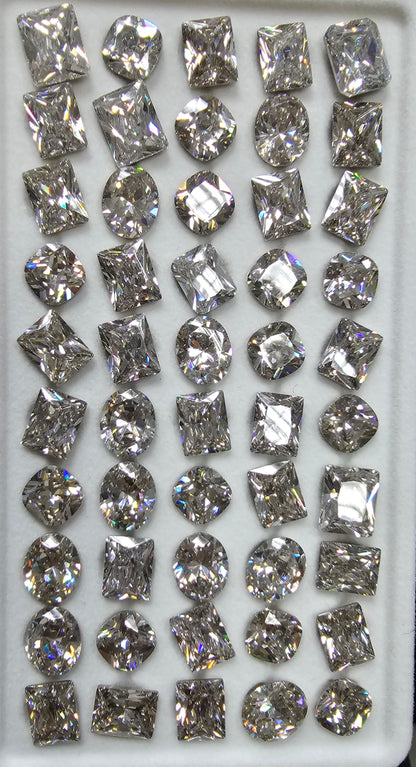 DAZZLING SHINE! CUBIC ZIRCONIA ASSORTED FANCY SHAPE CHATONS