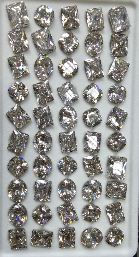 DAZZLING SHINE! CUBIC ZIRCONIA ASSORTED FANCY SHAPE CHATONS