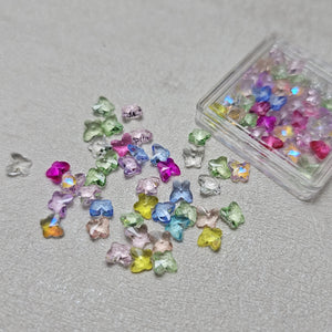 SPARKLY BUTTERFLY CHATONS 6MM ASSORTED COLOURS