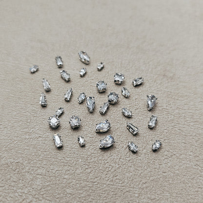 EXQUISITE CUBIC ZIRCONIA JEWELLERY PARTS (ASSORTED SHAPES)