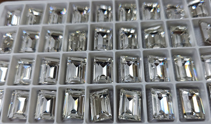 DAZZLING SHINE! CUBIC ZIRCONIA RECTANGLE STEP CUT FANCY SHAPE CHATONS