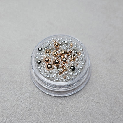ROSE GOLD/GOLD/SILVER/PEARL BALL BEADS ASSORTED SIZES