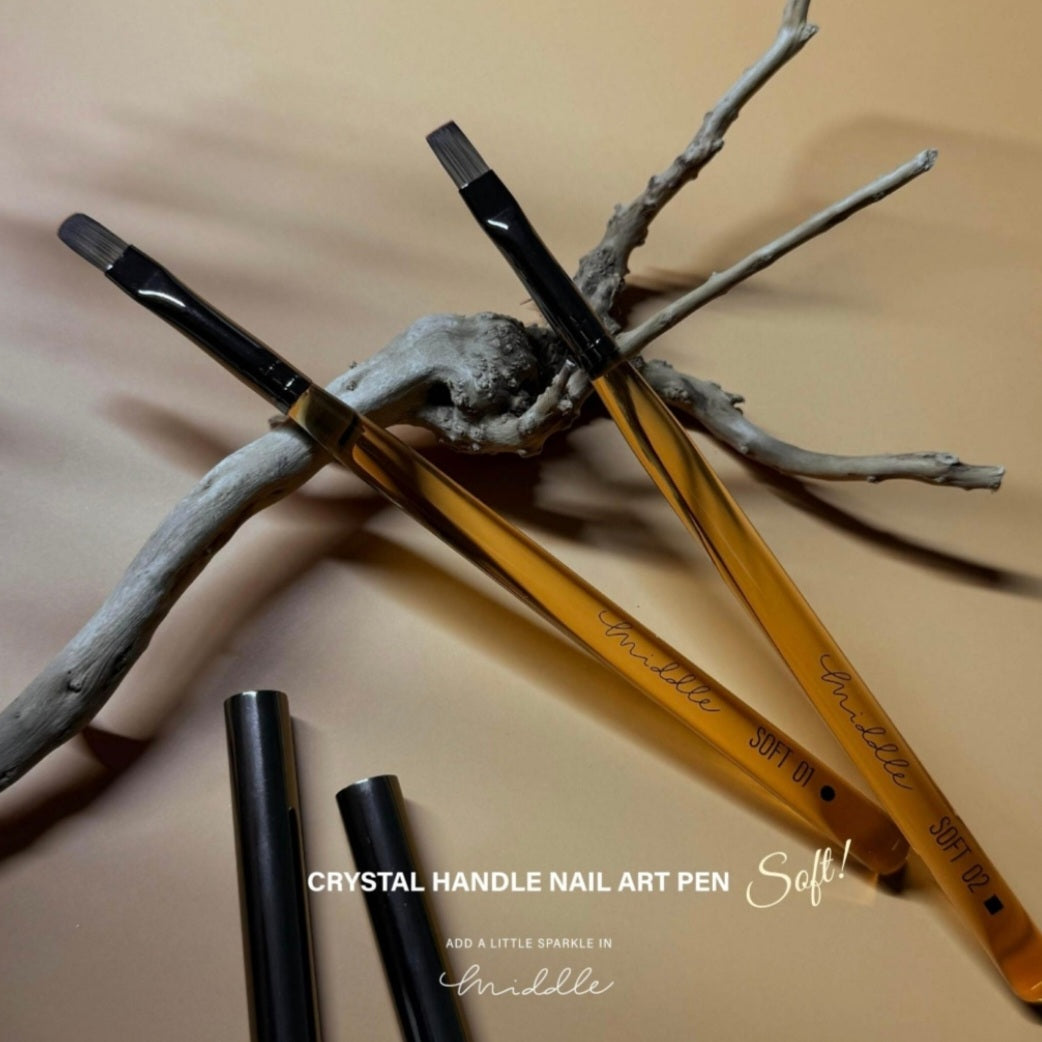 MIDDLE BY RUYIYA NAIL BRUSH - CRYSTAL HANDLE SERIES (SOFT)