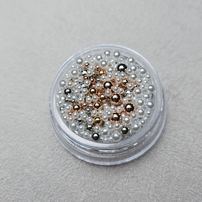 ROSE GOLD/GOLD/SILVER/PEARL BALL BEADS ASSORTED SIZES