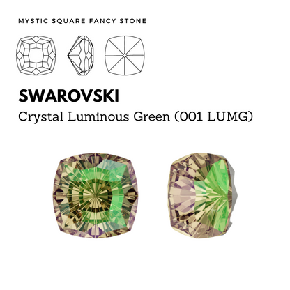 SWAROVSKI 4460 MYSTIC SQUARE CRYSTAL LUMINOUS GREEN