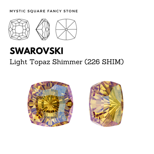 SWAROVSKI 4460 MYSTIC SQUARE LIGHT TOPAZ SHIMMER