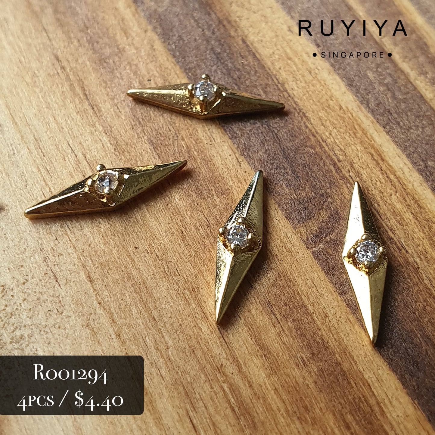 GOLD SKINNY DIAMOND WITH CRYSTAL R001294