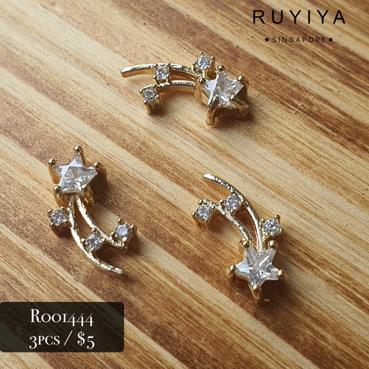 GOLD SHOOTING STAR CRYSTAL CHARM R001444
