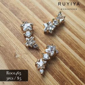 GOLD CLUSTER STAR CRYSTAL CHARM R001465