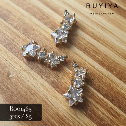 GOLD CLUSTER STAR CRYSTAL CHARM R001465
