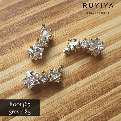 GOLD CLUSTER STAR CRYSTAL CHARM R001465