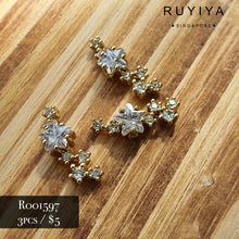 Load image into Gallery viewer, GOLD SUPER STAR CLUSTER CRYSTAL CHARM R001597
