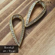 Load image into Gallery viewer, GOLD BIG TEARDROP FRAME CRYSTAL CHARM R001648
