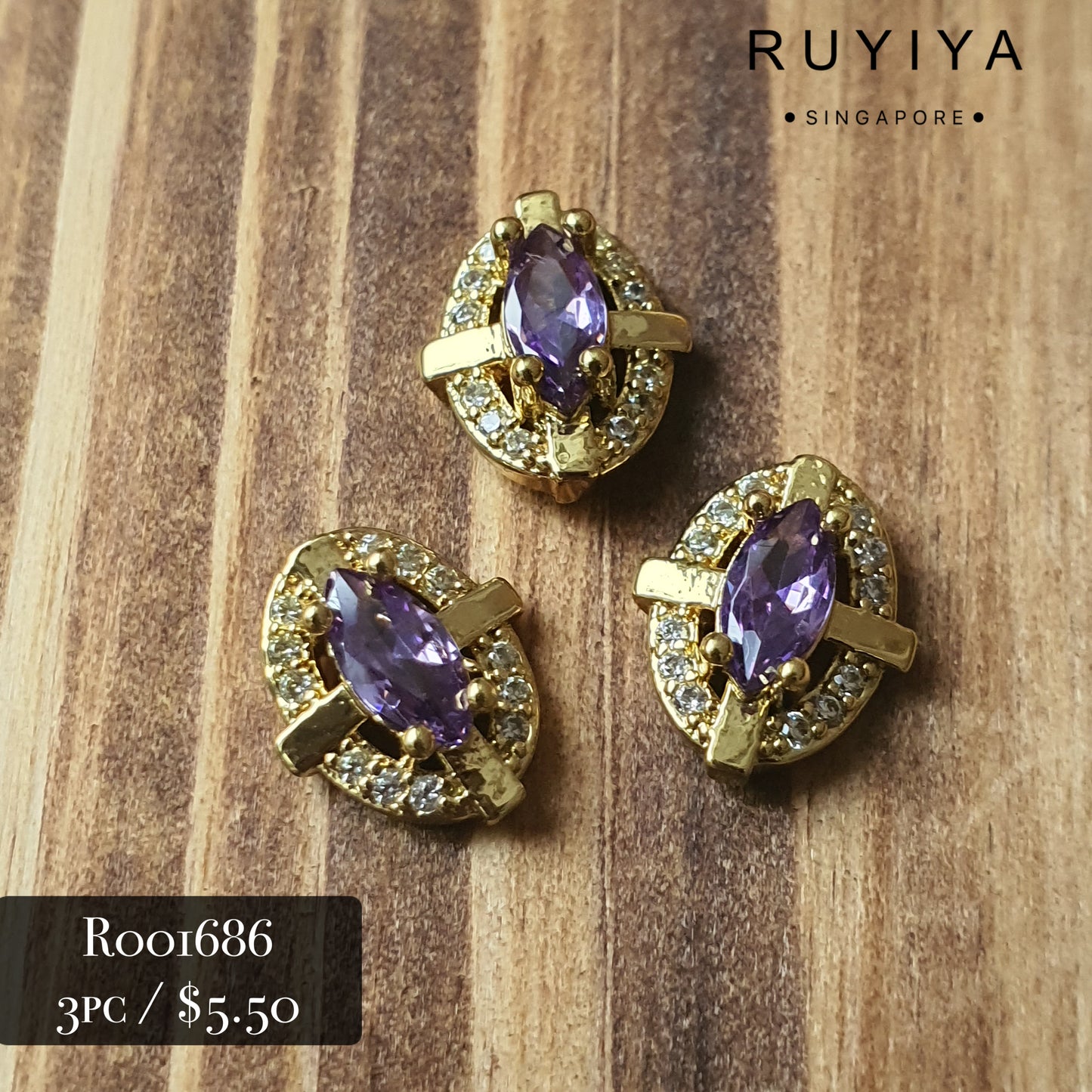 GOLD PROVENCE SOVEREIGN CRYSTAL CHARM R001686