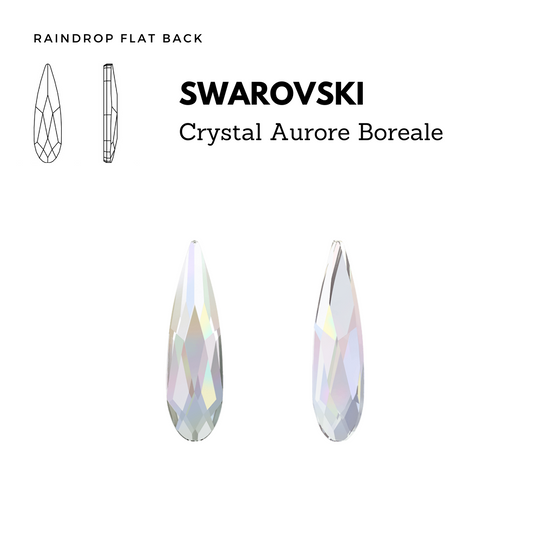SWAROVSKI 2304 RAINDROP FLAT BACK AB