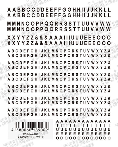 TSUMEKIRA 【ES】 MINI ALPHABET BLACK | ES-MNA-102