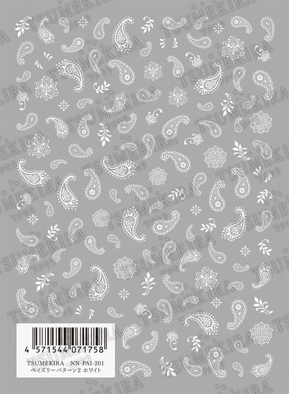 TSUMEKIRA PAISLEY PATTERN 2 WHITE | NN-PAI-201