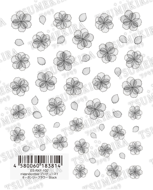 TSUMEKIRA 【ES】 RRIEENÉExFILER × ORGANDY FLOWER BLACK | ES-RXF-102