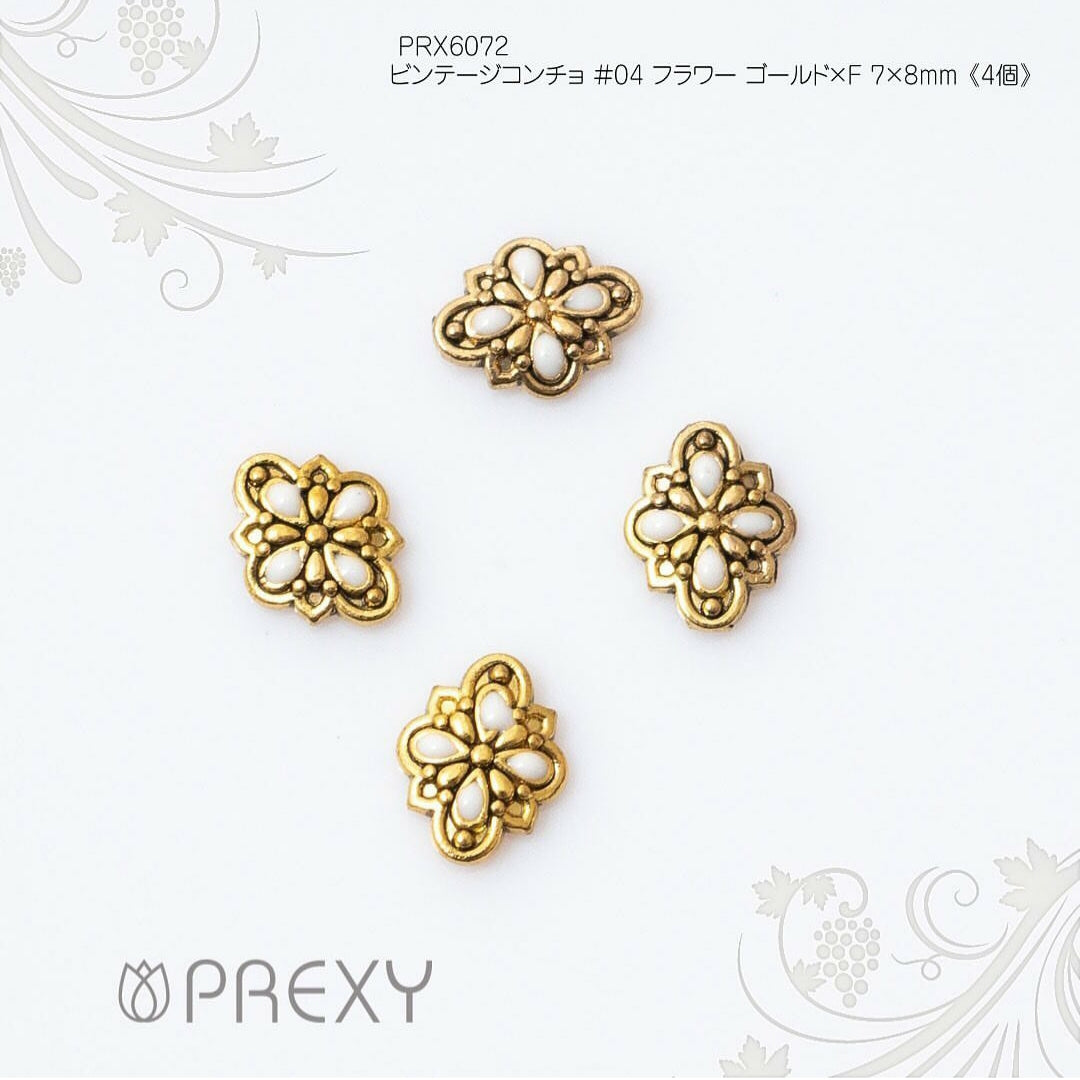 VINTAGE CONCHO #4 FLOWER GOLD PRX6072