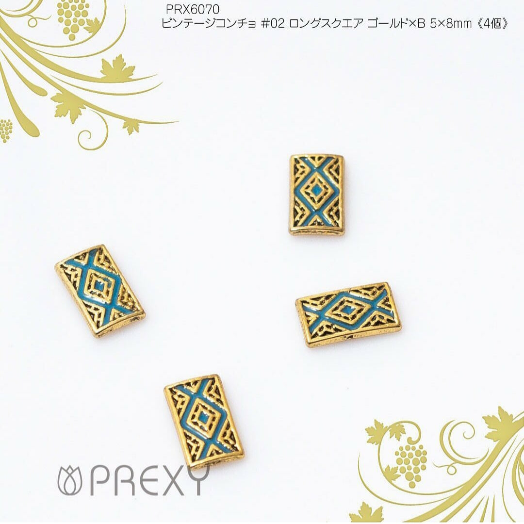 VINTAGE CONCHO #2 LONG SQUARE GOLD PRX6070