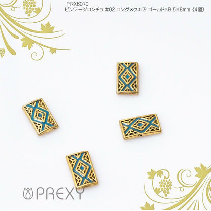 VINTAGE CONCHO #2 LONG SQUARE GOLD PRX6070