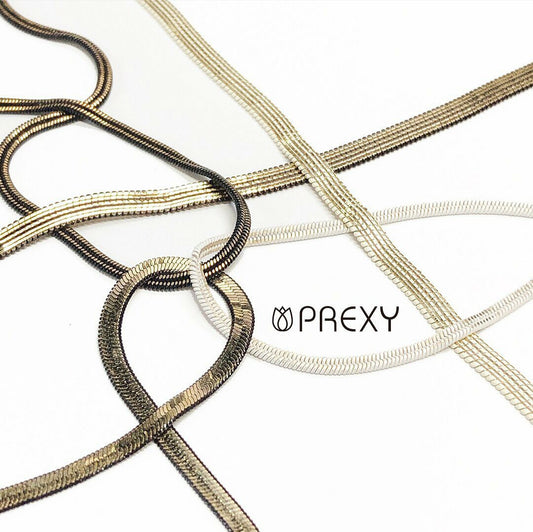SNAKE CHAIN FLAT WIDE GOLD X BLACK PRX6894