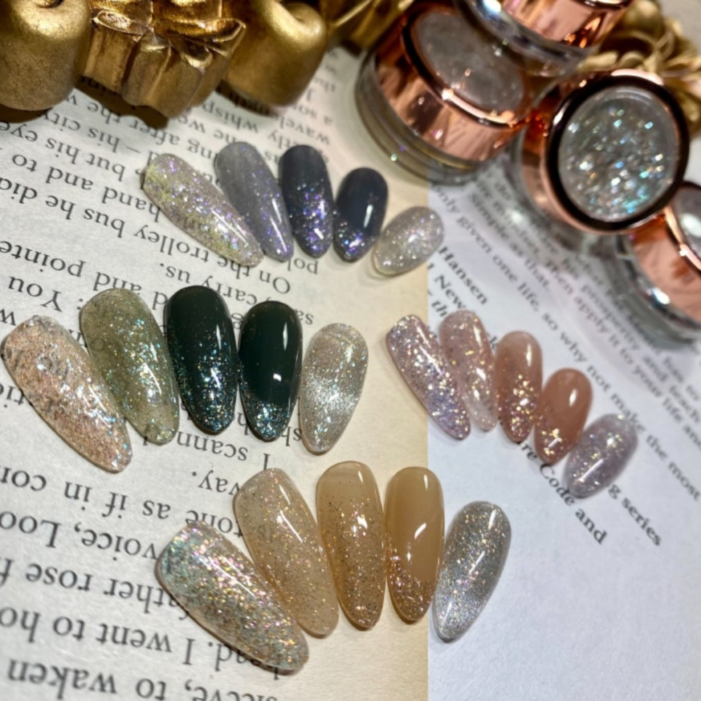 RUYIYA x 5+5 NAIL SALON IRIDESCENT GLITTER 4PC SET