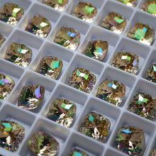Load image into Gallery viewer, SWAROVSKI 4460 MYSTIC SQUARE CRYSTAL LUMINOUS GREEN
