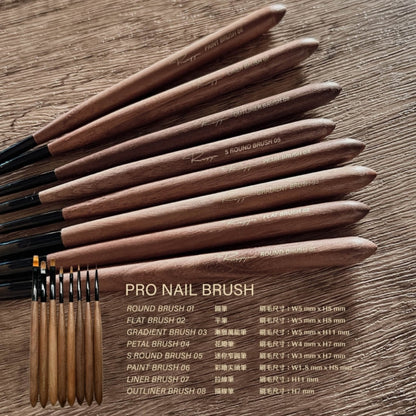 RUYIYA PRO NAIL BRUSH - WALNUT SERIES