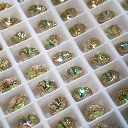 SWAROVSKI 4160 MYSTIC OVAL CRYSTAL LUMINOUS GREEN